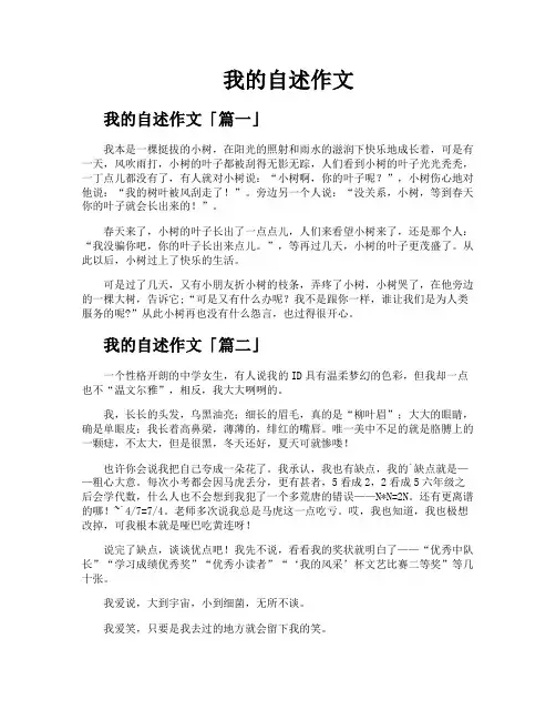 我的自述作文