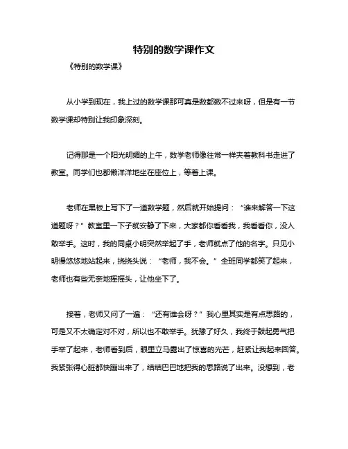 特别的数学课作文