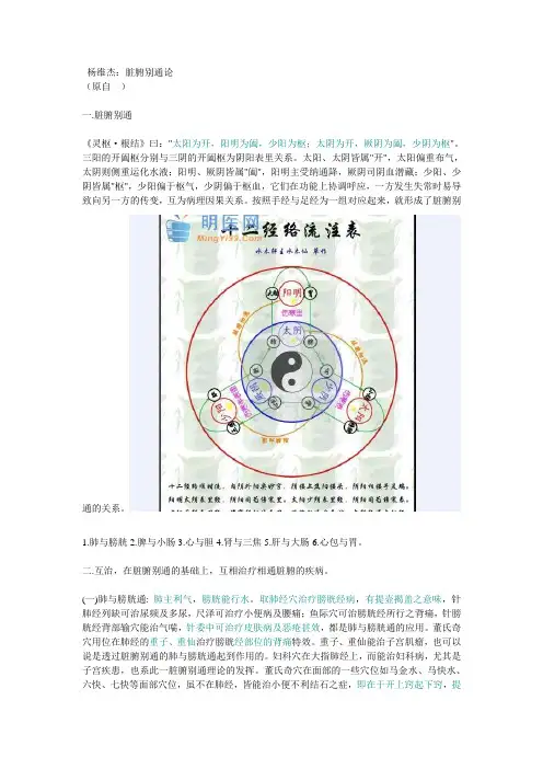 杨维杰：脏腑别通论汇编