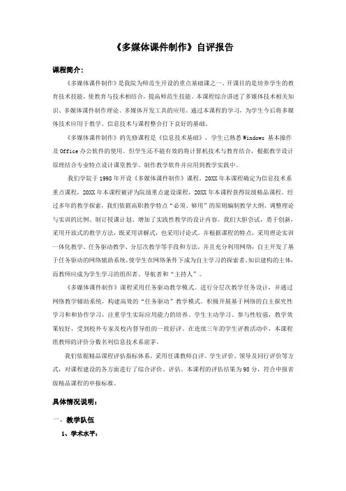 促销管理-多媒体课件制作自评报告 精品