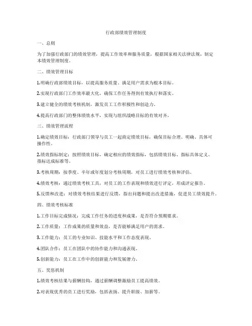 行政部绩效管理制度