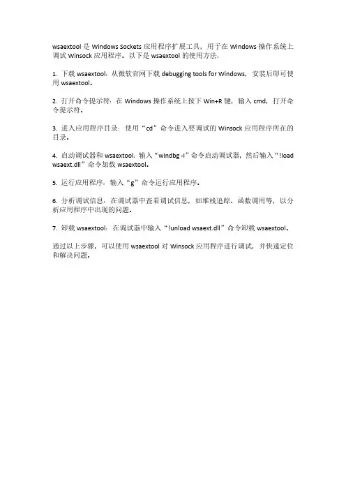 wsaextool使用方法