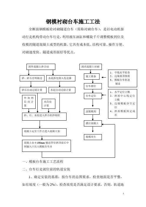 衬砌台车施工工法