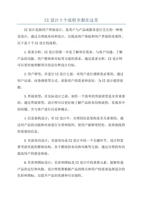 UI设计十个流程全都在这里