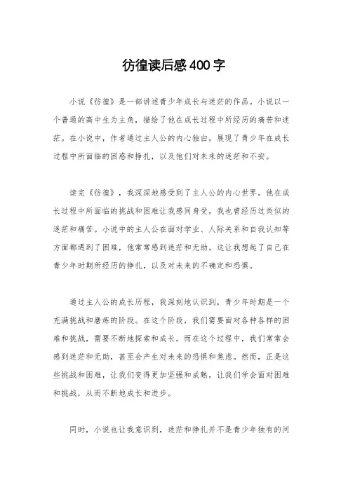 彷徨读后感400字