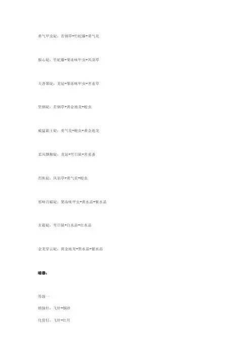 绝代双骄2配制药的配方