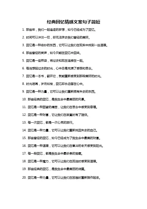 经典回忆情感文案句子简短