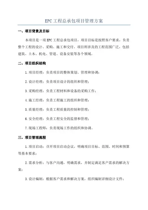 EPC工程总承包项目管理方案