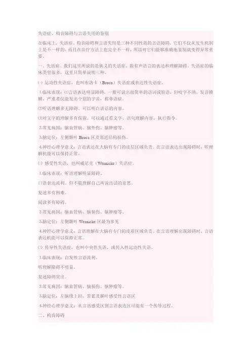 失语症、构音障碍与言语失用的鉴别