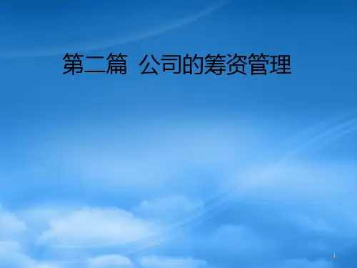 财务管理第5章筹资概论