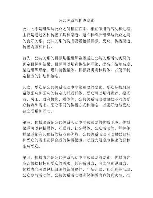 公共关系的构成要素