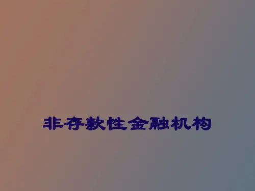 【精品课件】非存款金融机构
