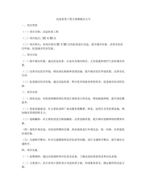 改造街景工程方案模板怎么写
