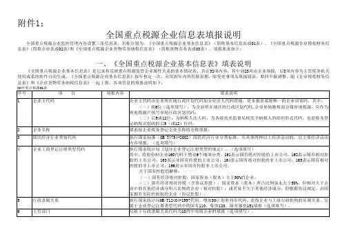 全国重点税源企业税收财务信息表