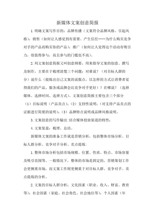 新媒体文案创意简报