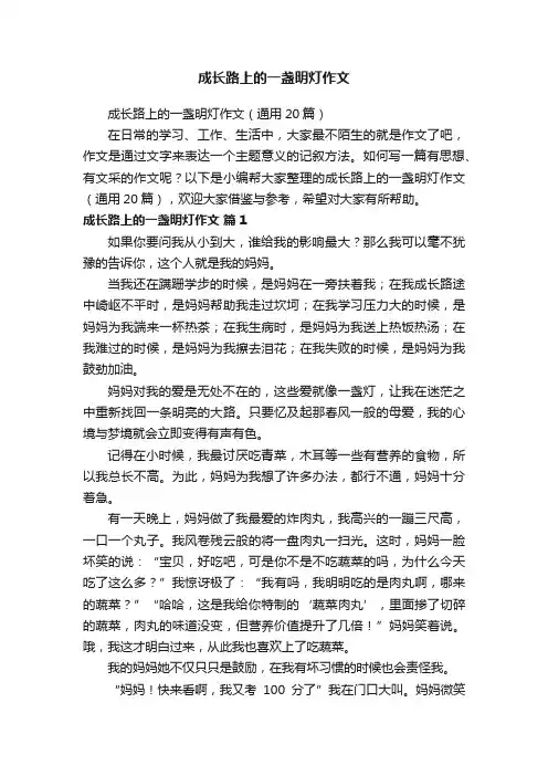 成长路上的一盏明灯作文