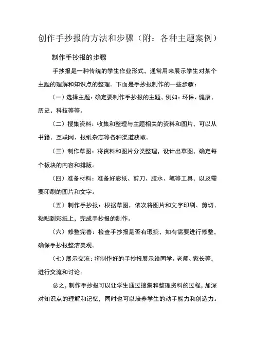 创作手抄报的方法和步骤(附：各种主题案例)