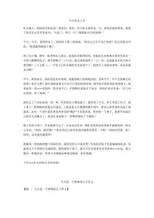 今天是一个特殊的日子作文