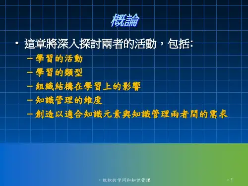 组织的学问和知识管理课件