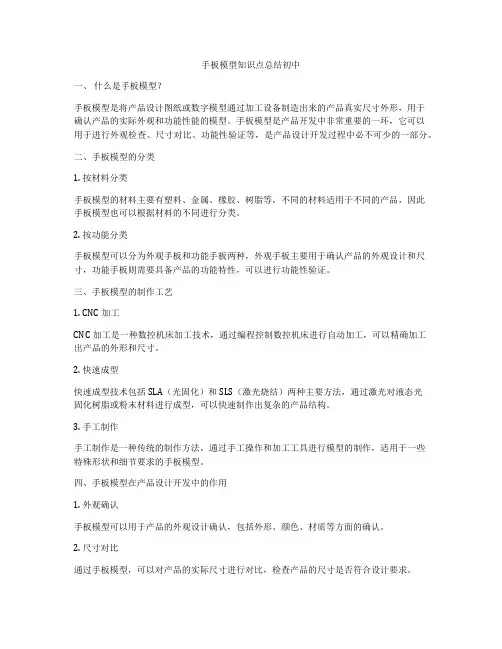 手板模型知识点总结初中