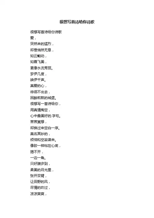 很想写首诗给你诗歌