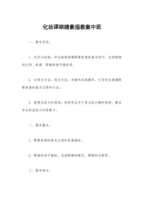 化妆课眼睛素描教案中班