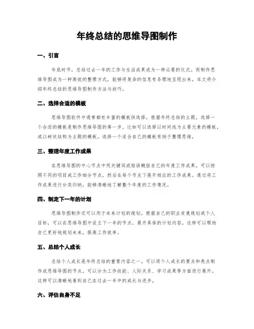年终总结的思维导图制作