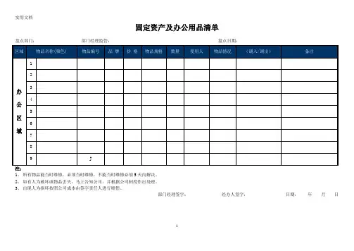 1固定资产清查表