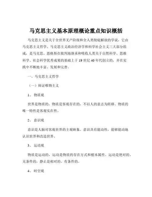 马克思主义基本原理概论重点知识概括