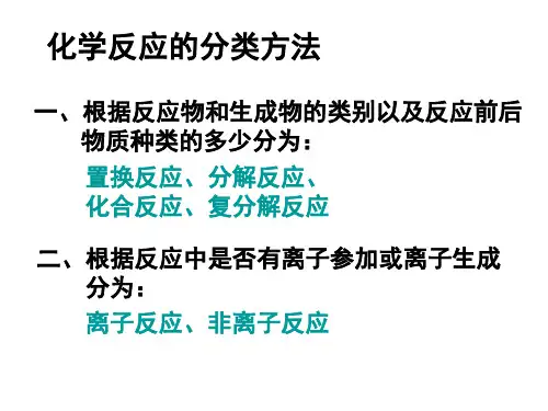 化学反应的分类方法