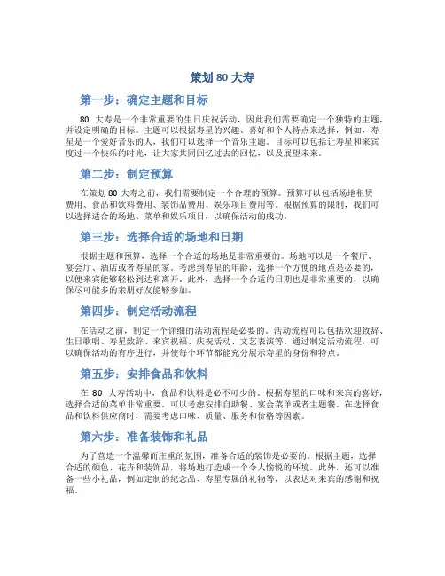 策划80大寿