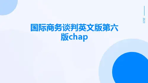 国际商务谈判英文版第六版Chap