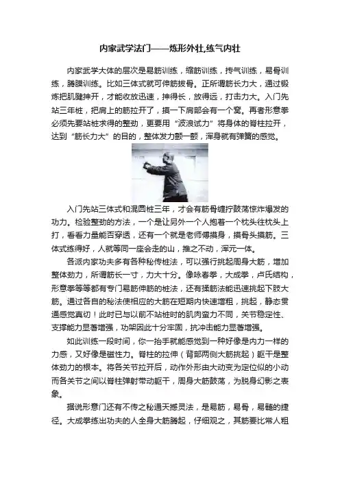 内家武学法门——炼形外壮,练气内壮
