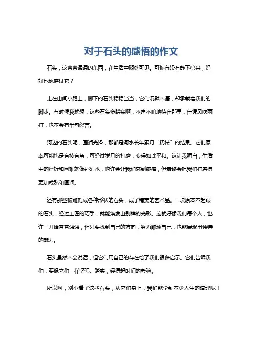 对于石头的感悟的作文