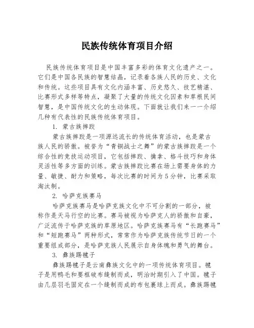 民族传统体育项目介绍