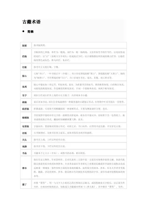 古籍术语