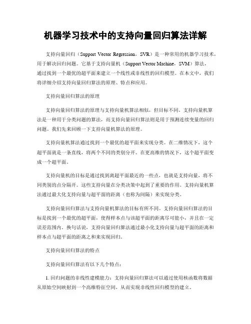 机器学习技术中的支持向量回归算法详解