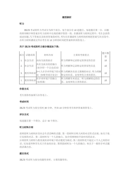 雅思A类题型解析