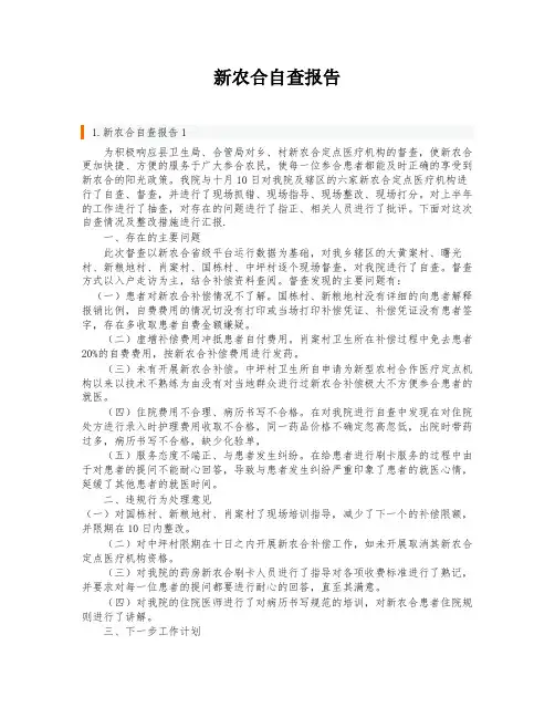 新农合自查报告