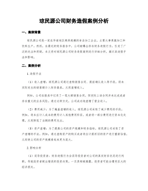 琼民源公司财务造假案例分析