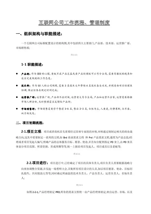 互联网公司人员配置与工作流程