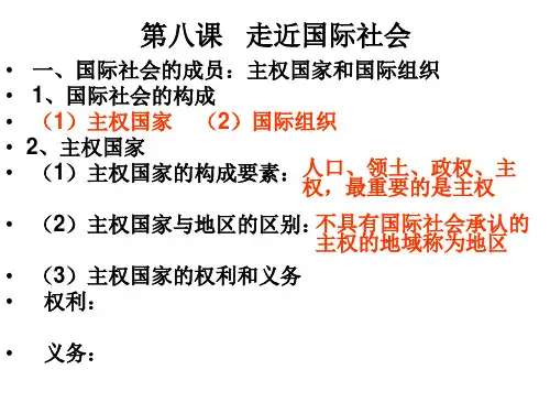 高一政治当代国际社会(1)(PPT)2-1