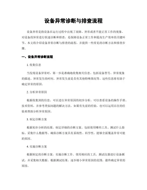 设备异常诊断与排查流程