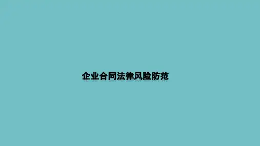 企业法律风险防范ppt课件
