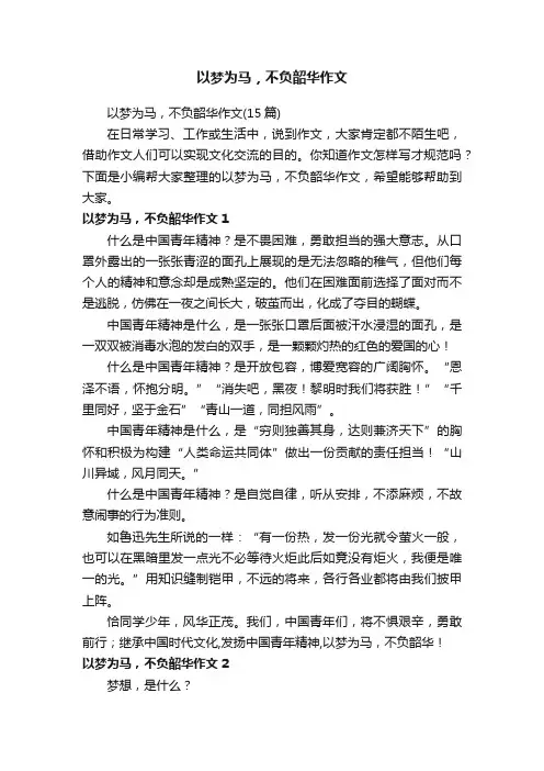以梦为马，不负韶华作文（15篇）
