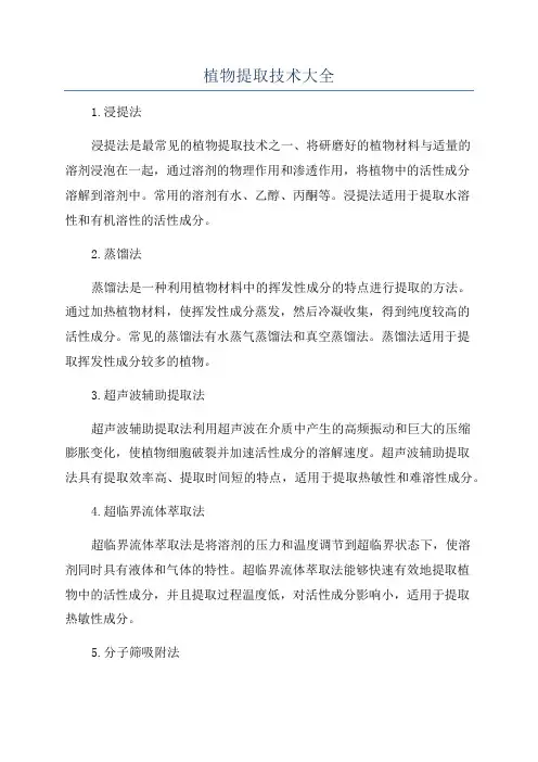 植物提取技术大全