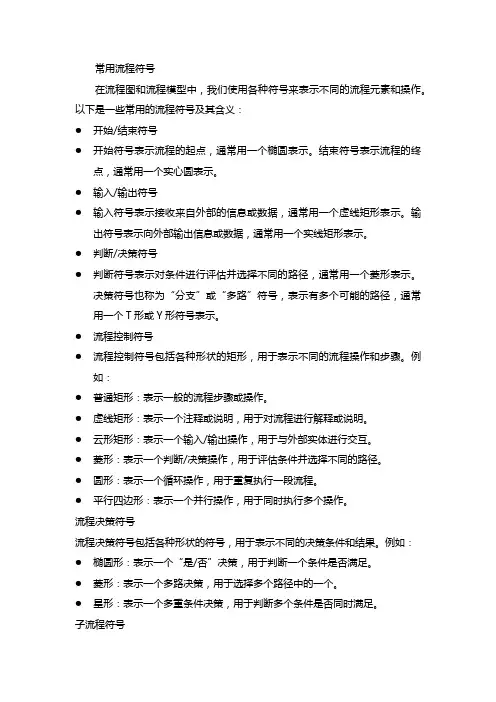 常用流程符号