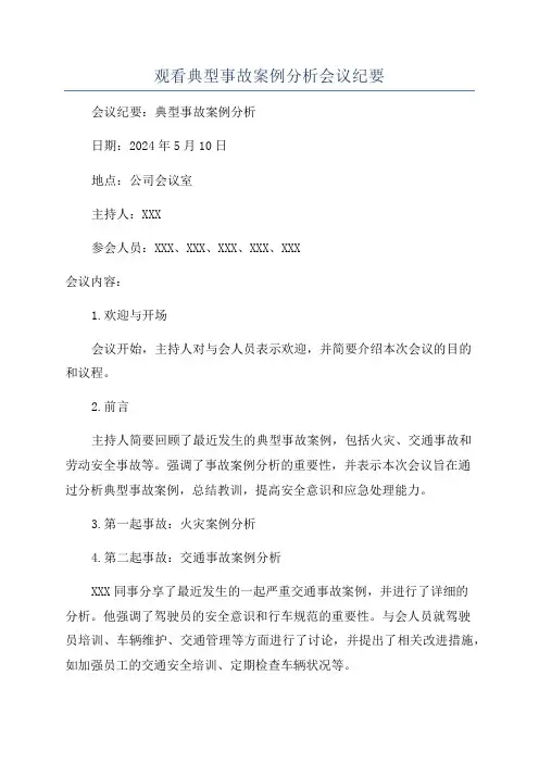 观看典型事故案例分析会议纪要