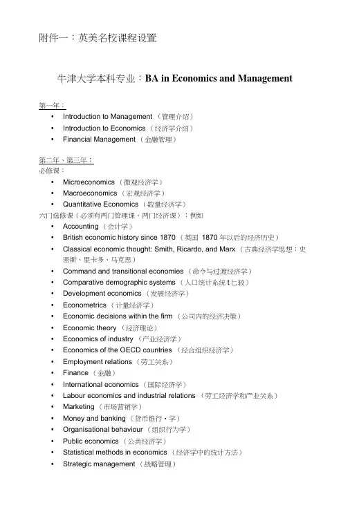 国外本科课程设置.doc