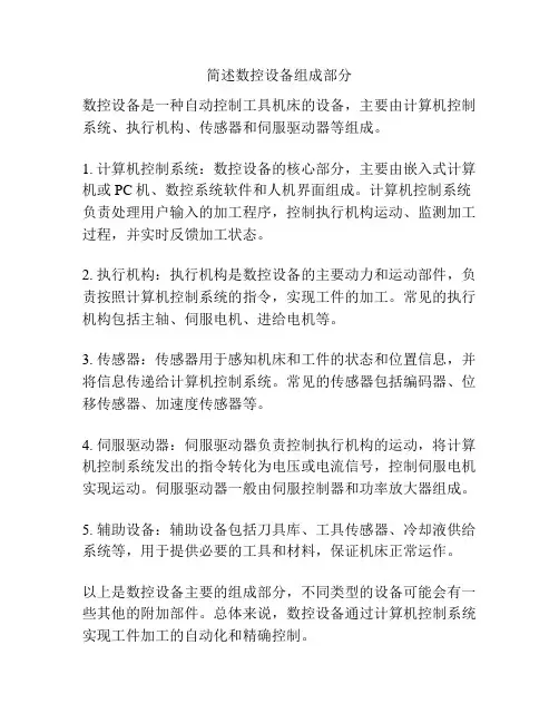 简述数控设备组成部分
